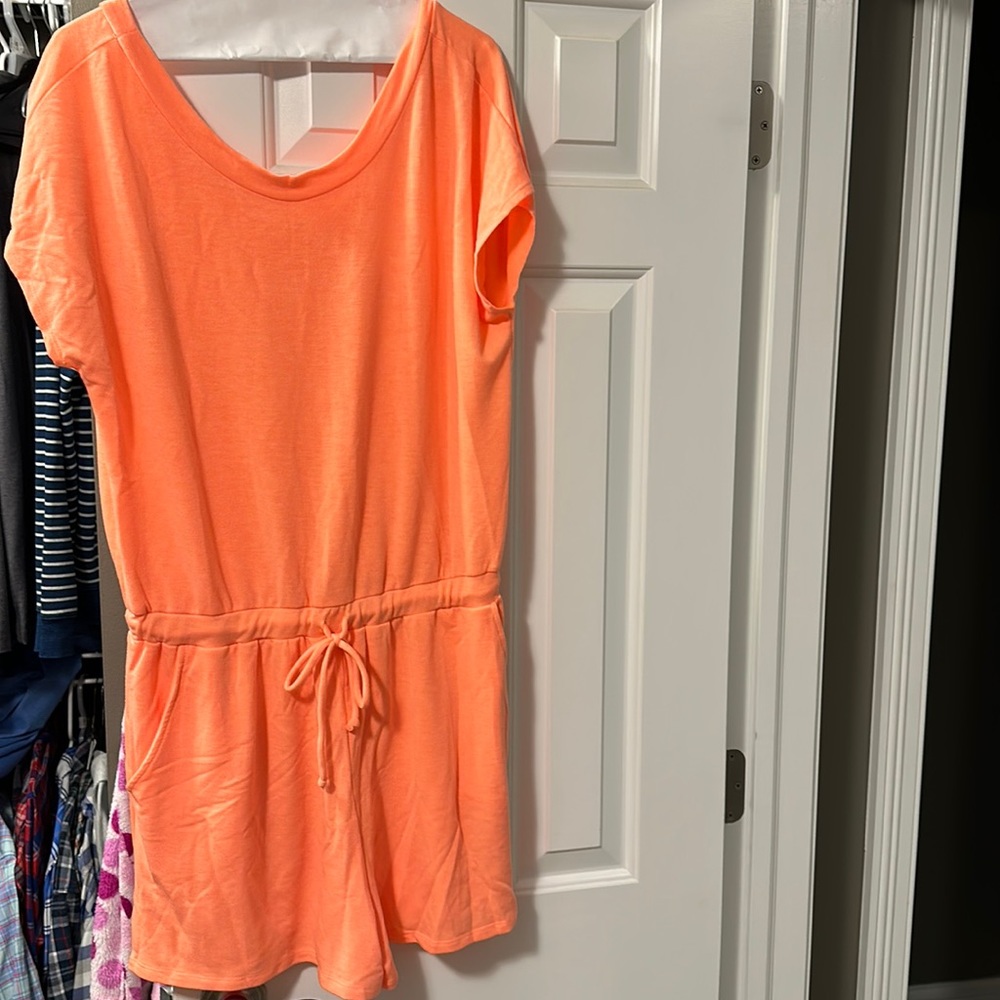 Brand new neon orange romper